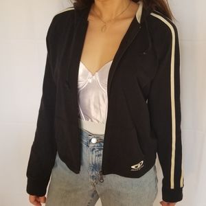 Vintage DKNY Active Black Hooded Zip- up